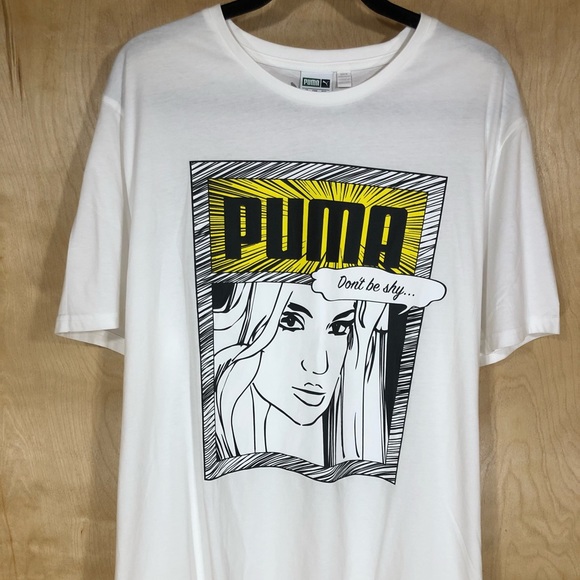 NWT Puma”Don’ Be Shy” Tee Shirt-Graphic Comocs Tee - Picture 3 of 6